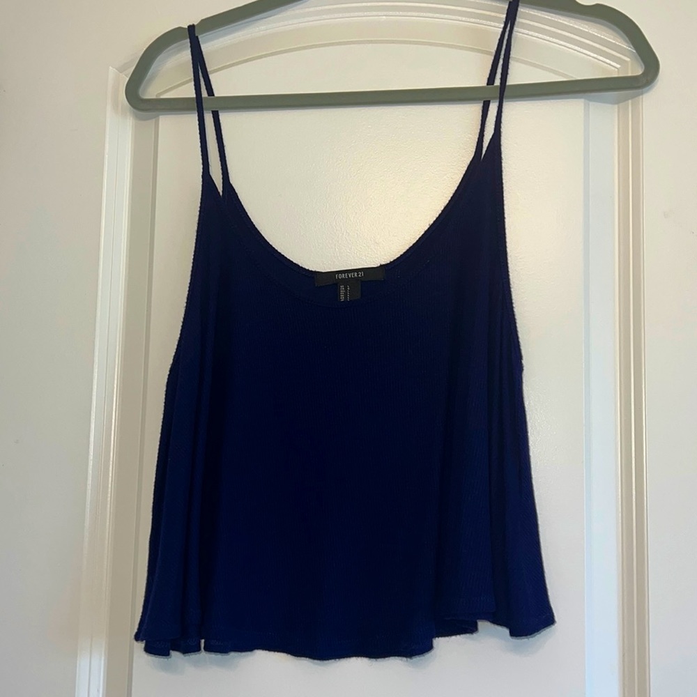 Navy Flowy Tank Top